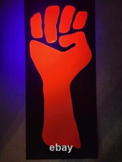 Vintage Original and Rare Blacklight'Right On' Black Panther 17 3/4x41
