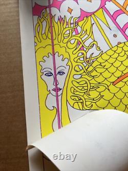 Vintage Original moon girls blacklight poster printers sample 1960s Psychedelic