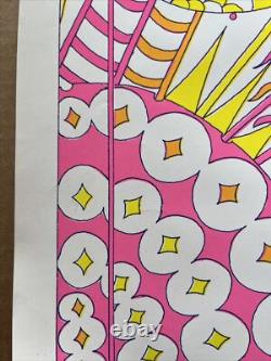 Vintage Original moon girls blacklight poster printers sample 1960s Psychedelic