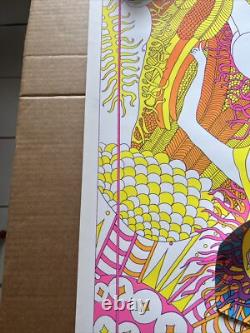 Vintage Original moon girls blacklight poster printers sample 1960s Psychedelic