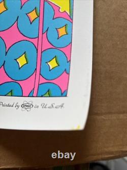 Vintage Original moon girls blacklight poster printers sample 1960s Psychedelic