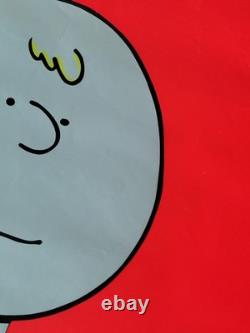 Vintage PEANUTS Charlie Brown Snoopy Woodstock Blacklight Poster 60s 70s VIVID