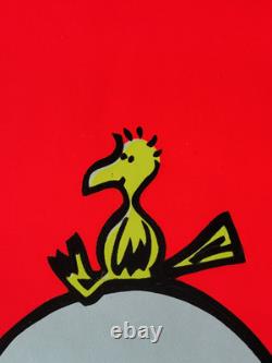 Vintage PEANUTS Charlie Brown Snoopy Woodstock Blacklight Poster 60s 70s VIVID