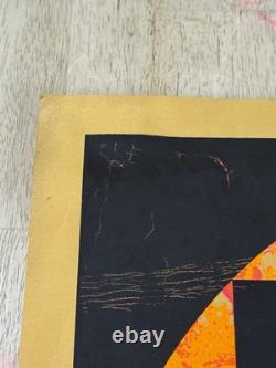 Vintage Pandora Productions 1968 Black Light Poster 47 Art David Friedman Worn