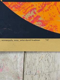 Vintage Pandora Productions 1968 Black Light Poster 47 Art David Friedman Worn