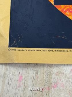 Vintage Pandora Productions 1968 Black Light Poster 47 Art David Friedman Worn