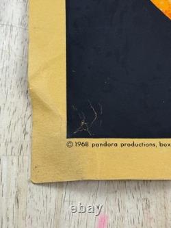 Vintage Pandora Productions 1968 Black Light Poster 47 Art David Friedman Worn