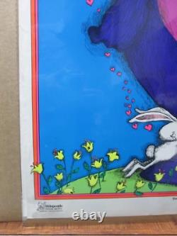Vintage Peace Because you're You. Love Peace Black Light Poster 1970 In#G258