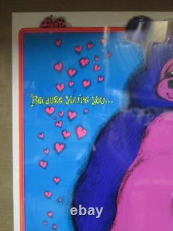 Vintage Peace Because you're You. Love Peace Black Light Poster 1970 In#G7576