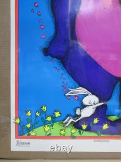 Vintage Peace Because you're You. Love Peace Black Light Poster 1970 In#G7576