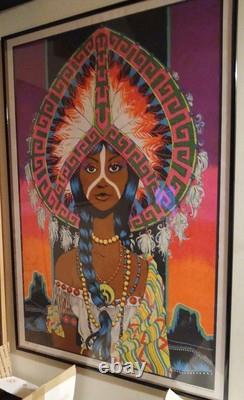 Vintage Peace Princess Blacklight Poster 1970s