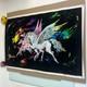Vintage Pegasus Flocked Velvet Black Light Poster 1978 35x23