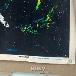 Vintage Pegasus Flocked Velvet Black Light Poster 1978 35x23