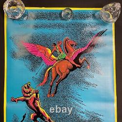 Vintage Pegasus and Bellerophon 1971 Black Light Poster NOS UNUSED P18