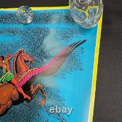 Vintage Pegasus and Bellerophon 1971 Black Light Poster NOS UNUSED P18