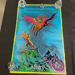 Vintage Pegasus and Bellerophon 1971 Black Light Poster NOS UNUSED P18