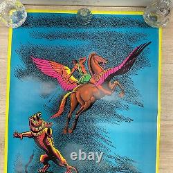 Vintage Pegasus and Bellerophon 1971 Black Light Poster P30