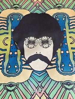 Vintage Peter Max Self Portrait Poster Psychedelic FULL SIZE Black Light Y129