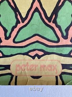 Vintage Peter Max Self Portrait Poster Psychedelic FULL SIZE Black Light Y129