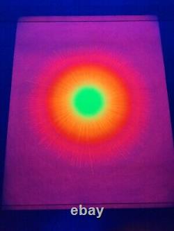 Vintage Pink Starburst Synthetic Trips Black Light Poster Psychedelic 1970s