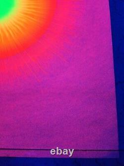 Vintage Pink Starburst Synthetic Trips Black Light Poster Psychedelic 1970s