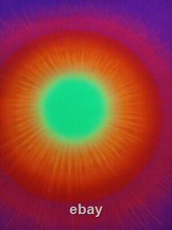 Vintage Pink Starburst Synthetic Trips Black Light Poster Psychedelic 1970s