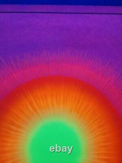 Vintage Pink Starburst Synthetic Trips Black Light Poster Psychedelic 1970s