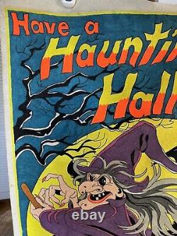 Vintage Poster 1970's Happy Halloween original Black Light Poster 32 X 51