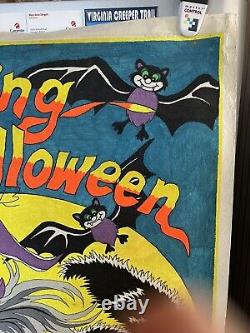 Vintage Poster 1970's Happy Halloween original Black Light Poster 32 X 51