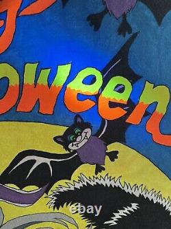 Vintage Poster 1970's Happy Halloween original Black Light Poster 32 X 51