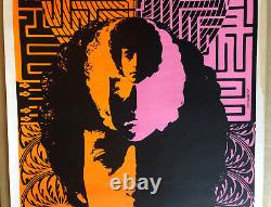 Vintage Poster Blacklight Bob Dylan Psychedelic Head Pandora 1967 Sposato 1960s