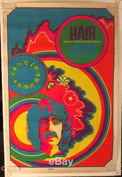 Vintage Poster Blacklight Poster Hair Love Rock Musical Psychedelic Rainbow 60s