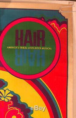 Vintage Poster Blacklight Poster Hair Love Rock Musical Psychedelic Rainbow 60s