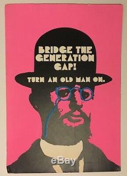 Vintage Poster Bridge The Generation Gap Turn Old Man On 1960's Hallmark Hat