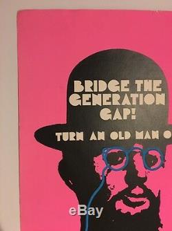 Vintage Poster Bridge The Generation Gap Turn Old Man On 1960's Hallmark Hat