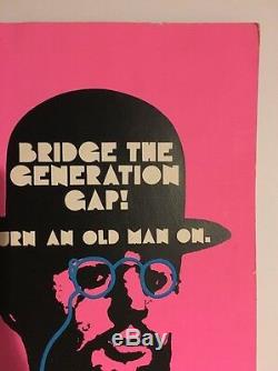 Vintage Poster Bridge The Generation Gap Turn Old Man On 1960's Hallmark Hat