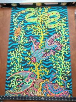 Vintage Poster Coral Reef Blacklight Retro 1968 USA 33x21 Orlando Macbeth 710