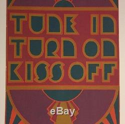 Vintage Poster Tune In Turn On Kiss Off 1960's Pin-up Headshop Hallmarkb 60's