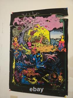 Vintage Psychedelic 1971 Black Light Poster Here And There- No. 392 Eugene OR