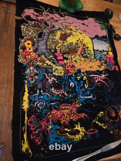 Vintage Psychedelic 1971 Black Light Poster Here And There- No. 392 Eugene OR