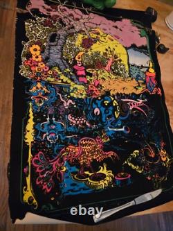 Vintage Psychedelic 1971 Black Light Poster Here And There- No. 392 Eugene OR
