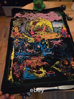 Vintage Psychedelic 1971 Black Light Poster Here And There- No. 392 Eugene OR