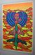 Vintage Psychedelic Black Light Poster Celestial Love Flower Woman 1969 Pin-up