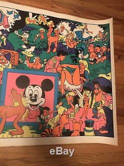 Vintage Psychedelic Black Light Poster Disney Memorial Orgy Wally Wood Near Mint