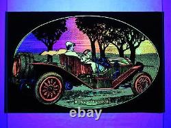 Vintage Psychedelic Blacklight Poster 1912 SIMPLEX SPEED CAR Western Graphics