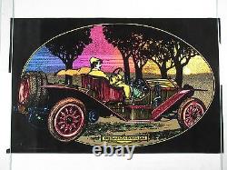 Vintage Psychedelic Blacklight Poster 1912 SIMPLEX SPEED CAR Western Graphics