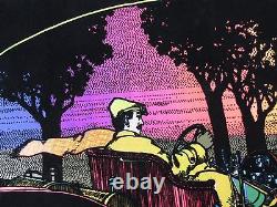 Vintage Psychedelic Blacklight Poster 1912 SIMPLEX SPEED CAR Western Graphics