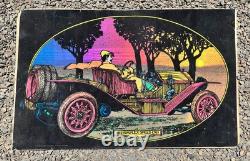 Vintage Psychedelic Blacklight Poster 1912 Simplex Speed Car Western Graphics