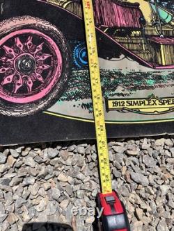 Vintage Psychedelic Blacklight Poster 1912 Simplex Speed Car Western Graphics