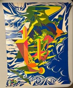 Vintage Psychedelic Blacklight Poster Abstract 1960's 1967 Original